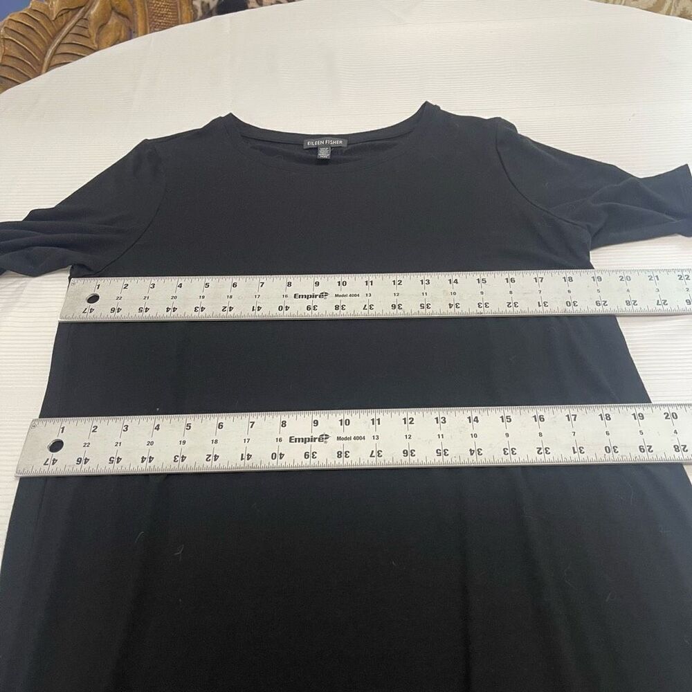 Eileen Fisher Black Crew Neck Dress Size Medium - Picture 3 of 5